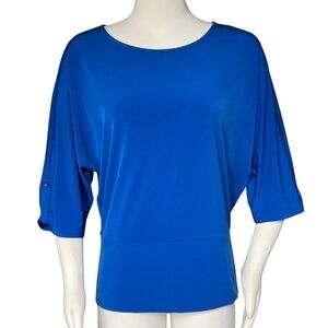 Chico's Avery Banded-Hem Blue Top Size 1 Medium NWT